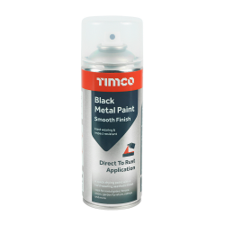 Timco 237006 Black Metal Paint Smooth 380ml