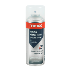 Timco 237007 White Metal Paint Smooth 380ml
