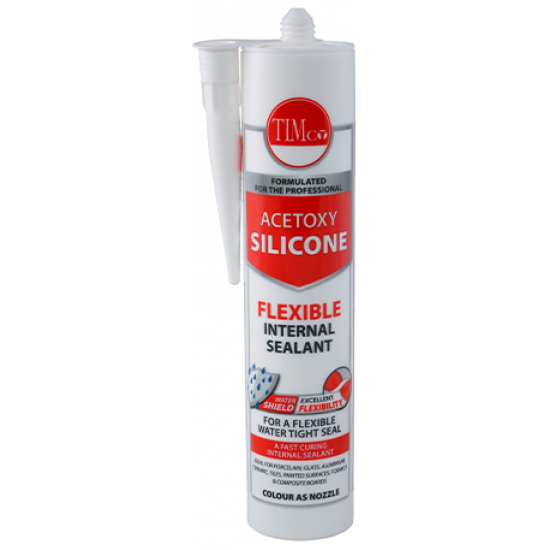 Timco 732480 Acetoxy Silicone White 300ml