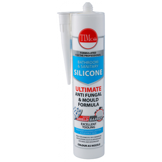 Timco 732750 Bathroom Sanitary Silicone White 300ml
