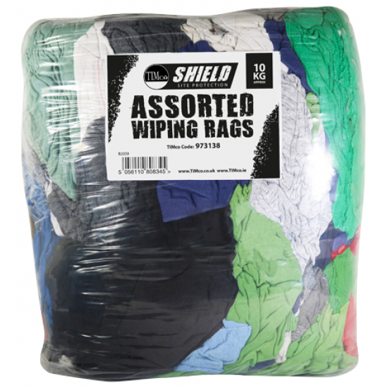 Timco 97313 Assorted Wiping Rags 10KG Bag