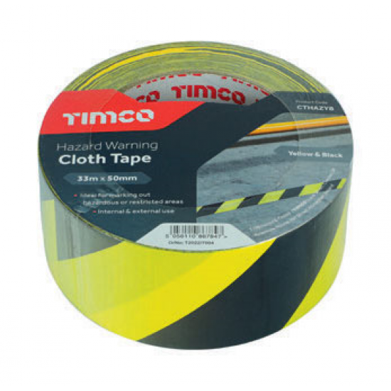CTHAZYB_Hazard Cloth Tape - Yell/Black_33m x 50mm