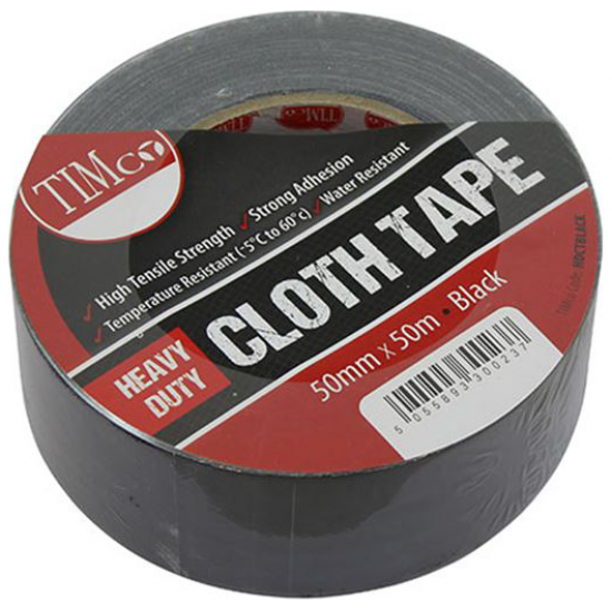 HDCTBLACK_Heavy Duty Cloth Tape Black_50m x 50mm