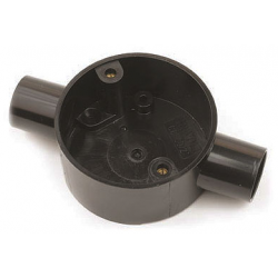 Plastic Conduit Through Box 20mm Black