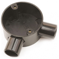 Plastic Conduit Angle Box 20mm Black