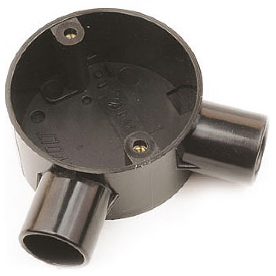 Plastic Conduit Angle Box 20mm Black