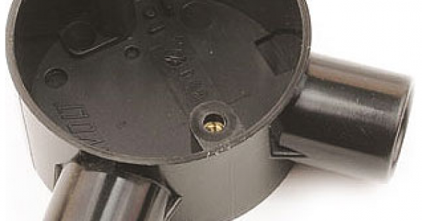 Plastic Conduit Angle Box 20mm Black