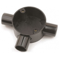 Plastic Conduit Tee Box 25mm Black