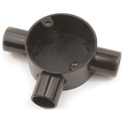 Plastic Conduit Tee Box 25mm Black