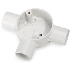 Plastic Conduit Tee Box 25mm White