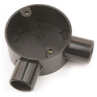 Plastic Conduit Angle Box 25mm Black