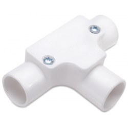 Plastic Conduit Inspection Tee 20mm White