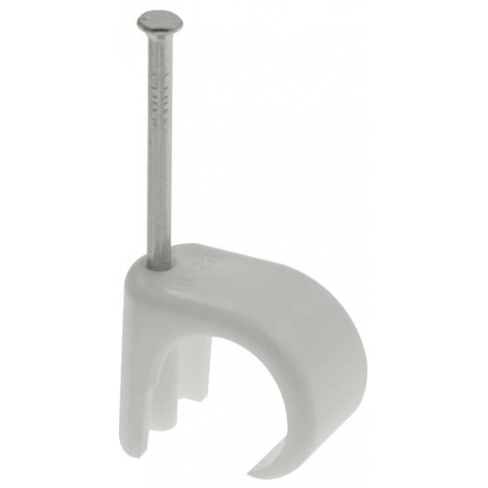 Round Cable Clips White 7mm - 10mm 100pk