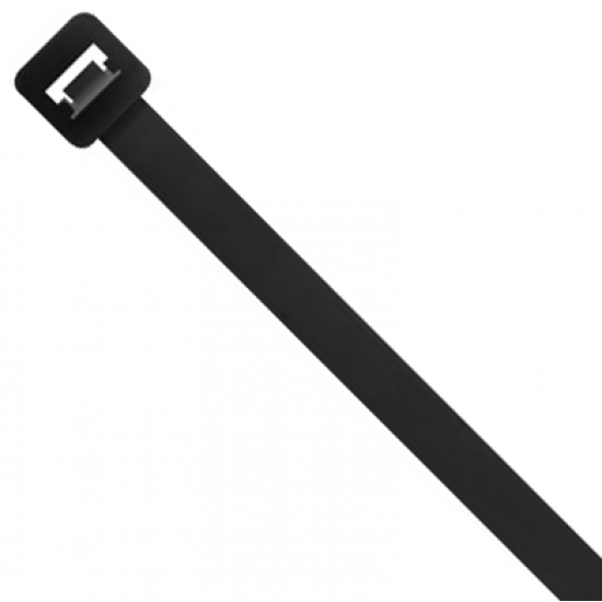 300mmx4.8mm Cable Tie Black 100pk