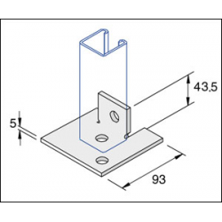 Unistr P2072-S2 Baseplate 1 Hole Bracket HDG