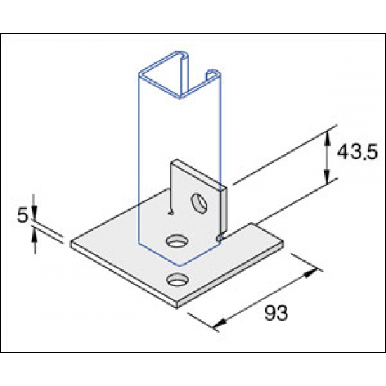 Unistr P2072-S2 Baseplate 1 Hole Bracket HDG