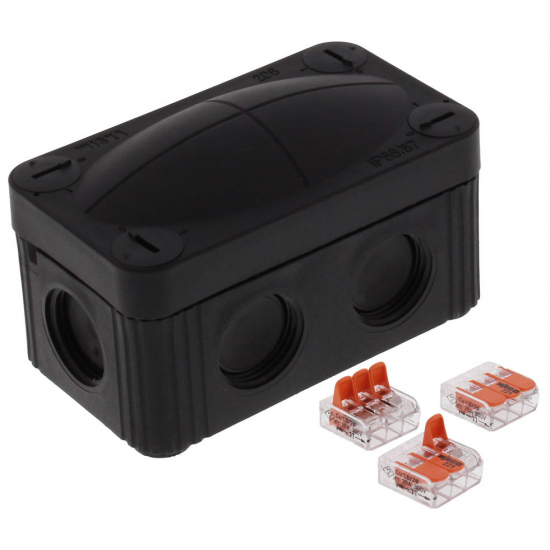 Wiska 10109571 Combi 206 BK Junction Box IP66 Adaptable Box 85x49x51mm Black