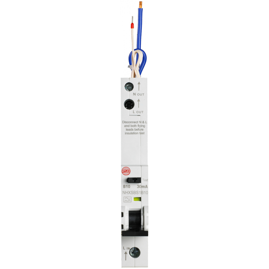 Wylex Type B RCBO - 10A- 1P, 30mA Trip Sensitivity